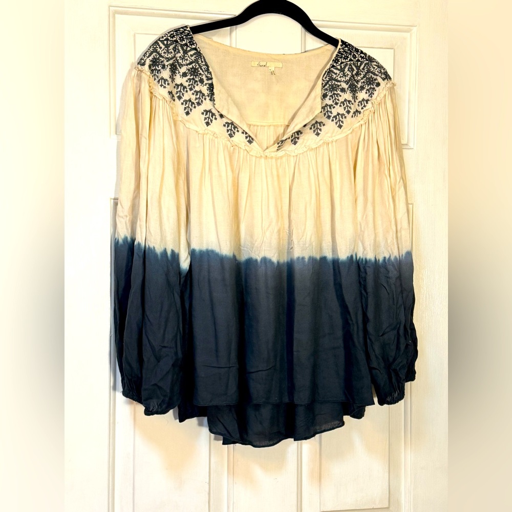 Anthropologie Floreat Pesant Blouse dip dyed XS